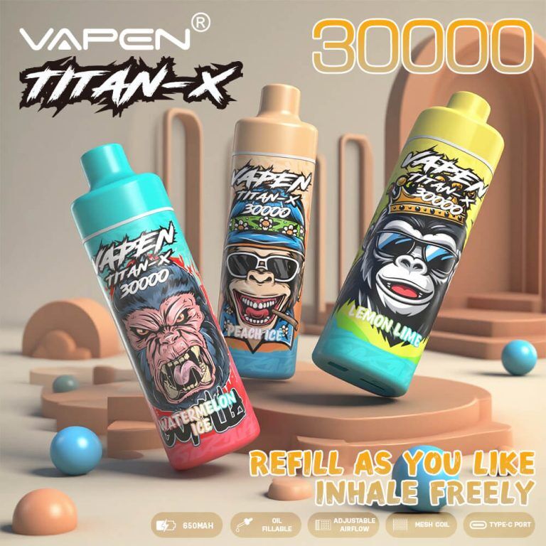 VAPEN TITAN X 30K Puff Disposable Vape 30000 Puffs 40000 50000 60000 Vaper Stargbar Vapsolo Razzbar 15000 Happ Bar 40K 50K 60K EU Warehouse (2)