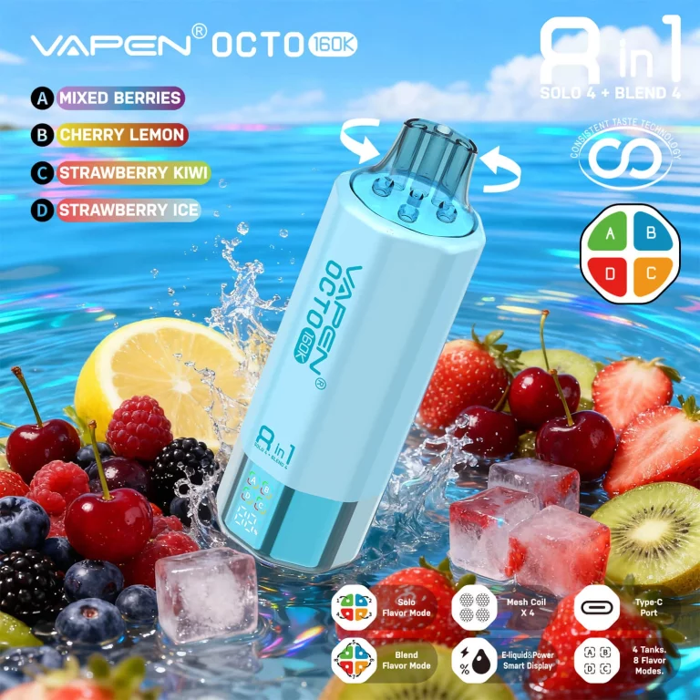 vapen-octo-160k-mixed-berries-cherry-lemon-strawberry-kiwi-strawberry-ice